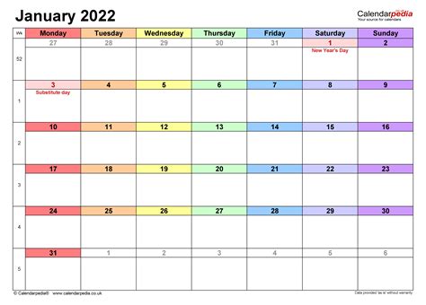 Printable January 2022 Calendar Templates With Holidays 2022 Calendar