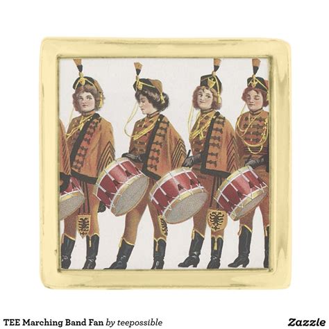 Tee Marching Band Fan Gold Finish Lapel Pin Zazzle Custom Lapel