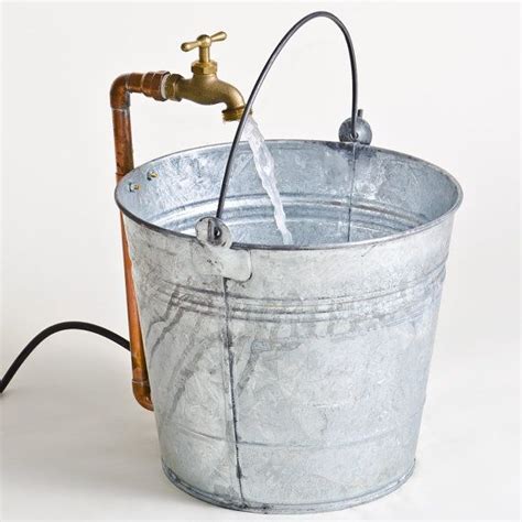 Suspended spigot garden bucket fountain : Bucket Water Fountain | Water fountain, Water features in ...