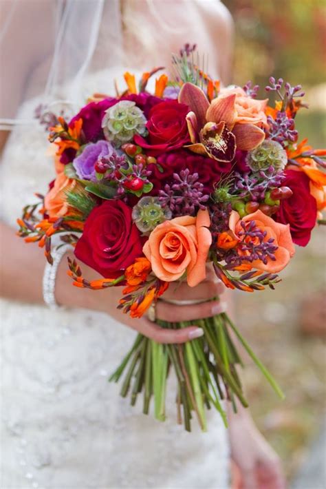 Bright Fall Colors Wedding Flowers Playful And
