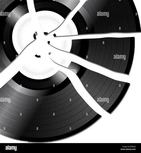 Broken Vinyl Record Vector Stock Photo Alamy