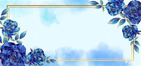 Long Striped Blue Flower Wedding Watercolor Rose Background Wallpaper