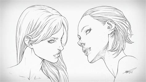 Look past all the distracting details and visualize the underlying forms. How To Draw Faces | Female Heads: Downward and Upward ...