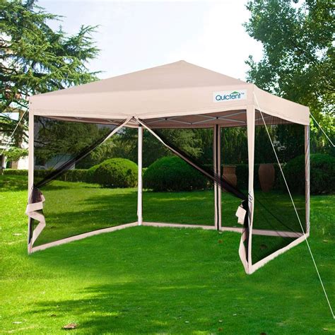 Fully assembled straight leg instant canopy provides 64 sq. Quictent 8x8 Ez Pop up Canopy Screen House with Netting ...