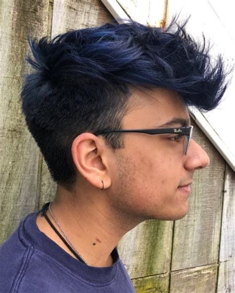 15 Incredible Blue Hairstyles For Guys Cool Mens Hair Dark Blue