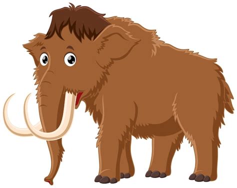 Premium Vector Cute Mammoth Cartoon Isolated On White Background