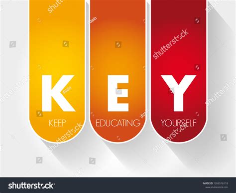 Key Keep Educating Yourself Acronym Education Stock Vector Royalty
