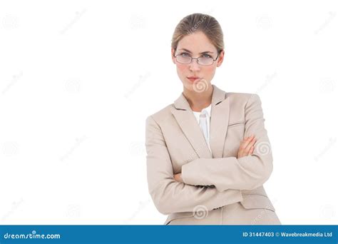 Businesswoman Looking At The Camera With Arms Crossed Stock Image