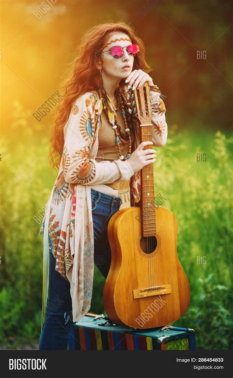 Beautiful Hippie Girl Image And Photo Free Trial Bigstock