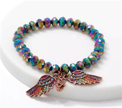 Kirks Folly Forever Loved Rainbow Angel Wing Bracelet