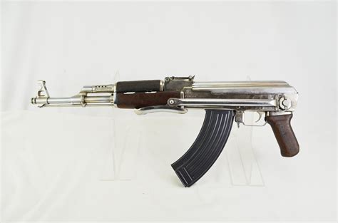 Excellent Nickel Plated Ak 47 Made In Poland Sally Antiques