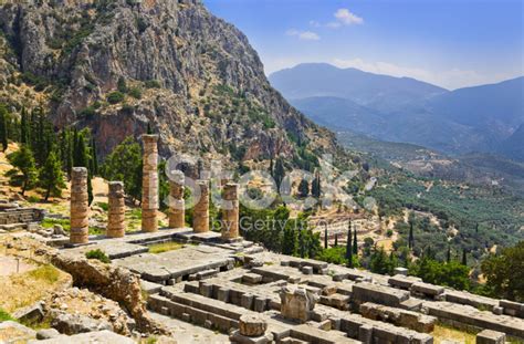 Ruins Of Apollo Temple In Delphi Greece Stock Photo Royalty Free
