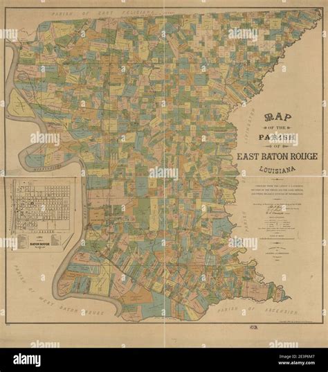 Map Of The Parish Of East Baton Rouge Louisiana Stock Photo Alamy