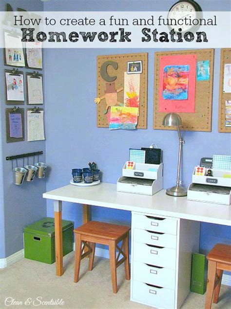 24 Adorable And Practica Homework Station Ideas That Your Kids Will