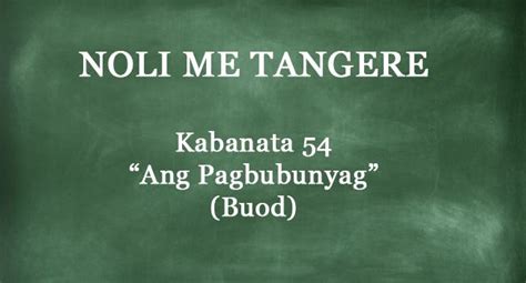 Kabanata Noli Me Tangere Ang Pagbubunyag Buod