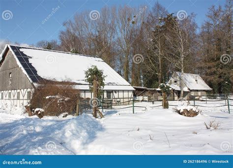 Rural Winter Scene With Snow Covered Landscape Stock Photo Image Of