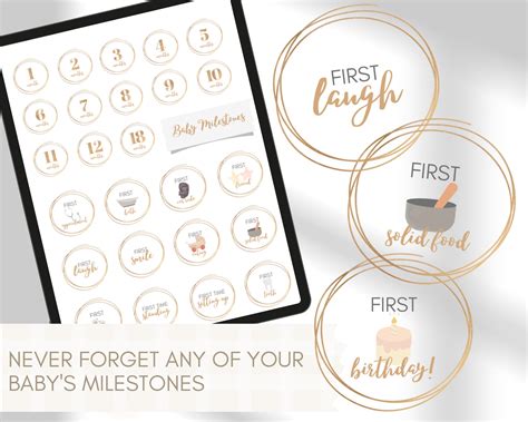 Baby Milestones And Mama Self Care Digital Stickers Neutral Etsy