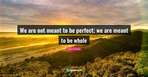 We Are Not Meant To Be Perfect We Are Meant To Be Whole Quote By
