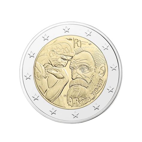 France 2017 2 Euro Commémorative Auguste Rodin Pieces Et