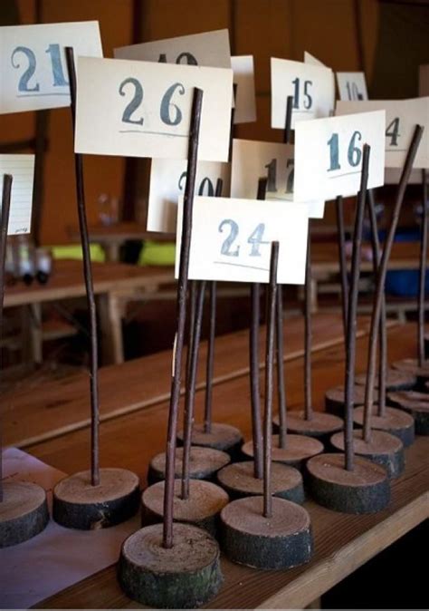 12 Wooden Table Number Holders - Wedding - Rustic / Shabby Chic