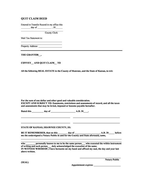 46 Free Quit Claim Deed Forms And Templates Template Lab