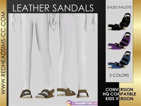 Leather Sandals By Thiago Mitchell At Redheadsims Sims 4 Updates