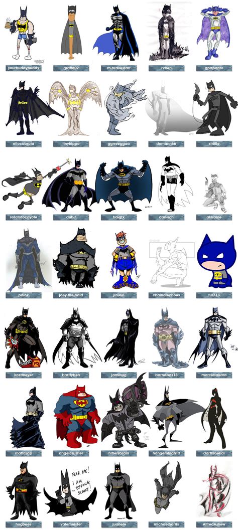 One Character Lineup Batman By Striffle On Deviantart