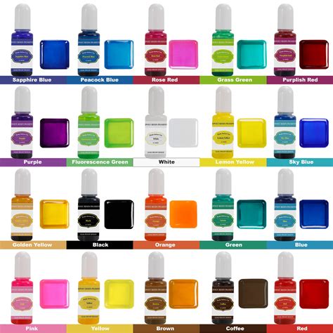 Epoxy Resin Pigment 20 Colors Epoxy Resin Dye Liquid For Epoxy Resin