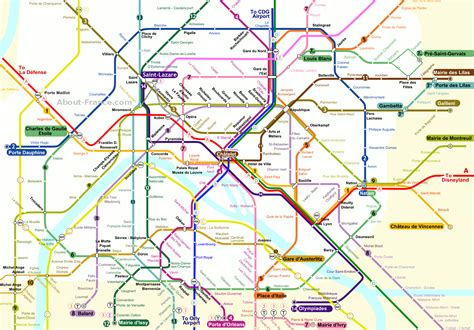 Paris Metro Map Printable Printable Blank World