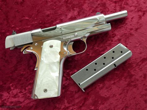 Colt El Cen 38 Super 1911 Custom Shop Pistol In Bright Stainless