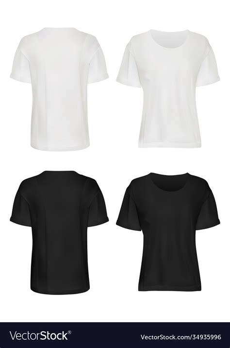White And Black T Shirt Mockup Set Royalty Free Vector Image