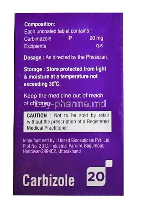 It is also used to prepare patients for thyroidectomy.carbimazole is metabolized to methimazole. Buy Carbizole, Carbimazole Online