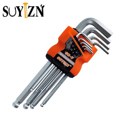 9 Pcs L Shape Hex Key Repair Tools Powerful Type Allen Wrench Set High
