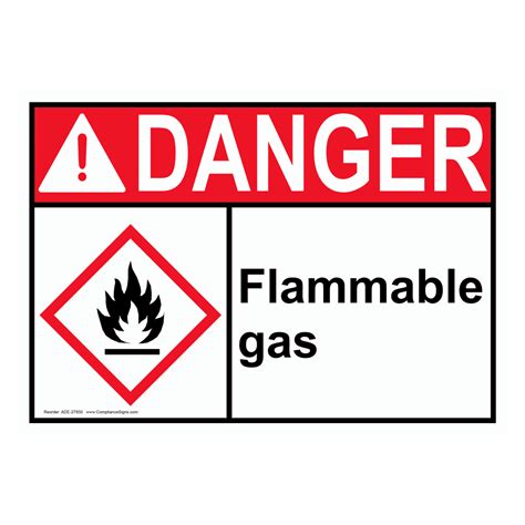 Flammable Gas Gas Inflamable Sign ADB 27850 Hazmat Flammable