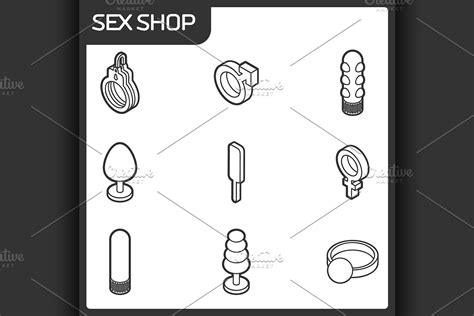 Sex Shop Flat Concept Icons Pre Designed Illustrator Graphics