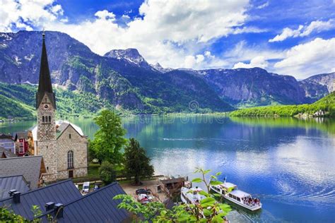 One Of The Most Beautiful Lakes Of Europe Hallstatt In Austria Stock