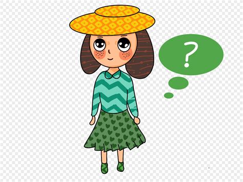 Question Mark Face Cute Girl Png Image And Psd File Free Download