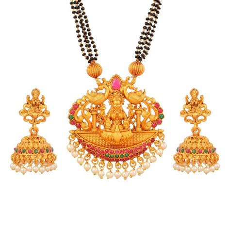 gold plated south indian temple jewellery set ambika creation 3494273