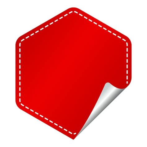 Premium Vector Red Blank Hexagon Paper Badge Or Label On White Background