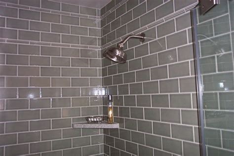 Subway tiles can be installed our subway tile collection features a dynamic range of finishes, and plentiful sizes — including. Handmade green crackle subway tile with trim in shower ...