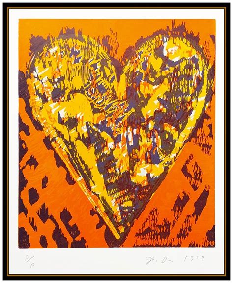 Jim Dine Jim Dine Original Color Woodcut Etching Heart Hand Signed