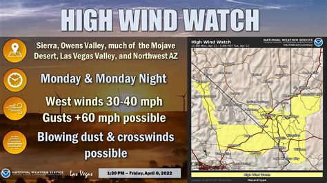NWS Las Vegas On Twitter Heads Up A High Wind Watch Has Been
