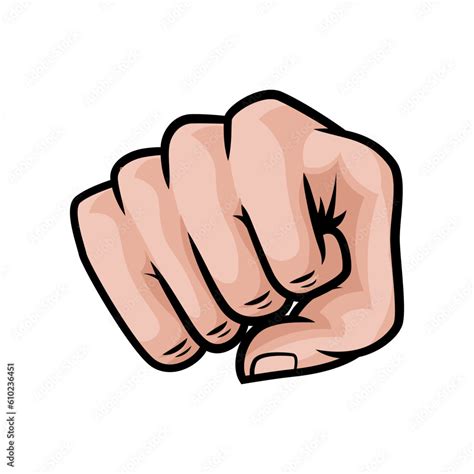 forward punch fist vector isolated stock vector adobe stock