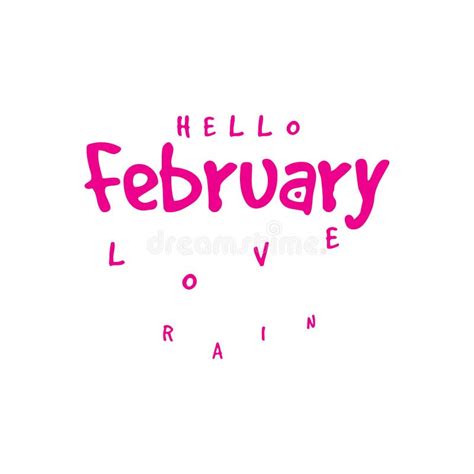 Hello February February In Love Stock Vector Illustration Of