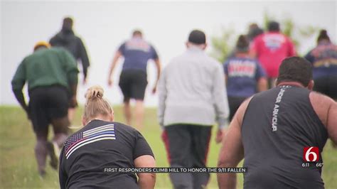 Tulsa First Responders Climb Hill To Honor The 911 Fallen