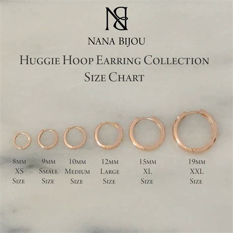 Hoop Earrings Sizes Chart