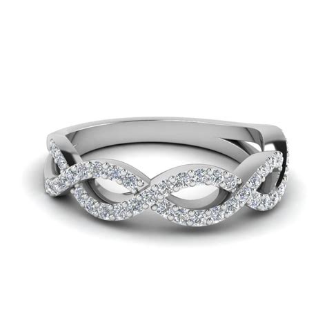 Round White Diamond Accent Helix Band In 14k White Gold Prong Set Regarding Infinity Twist Wedding Bands 