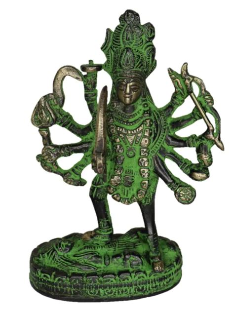GODDESS KALI STANDING On Shiva Figure Antique Style Handmade Brass