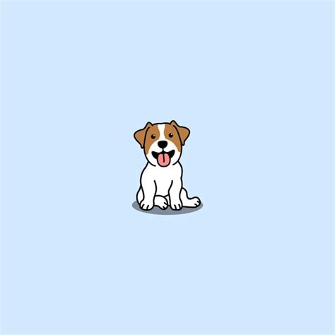 Lindo Perro Jack Russell Terrier Sentado Dibujos Animados Ilustración