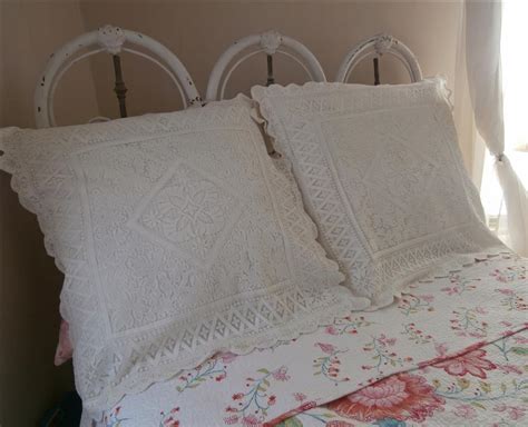 Pair Antique Lace Pillow Shams Layover Style Sold On Ruby Lane